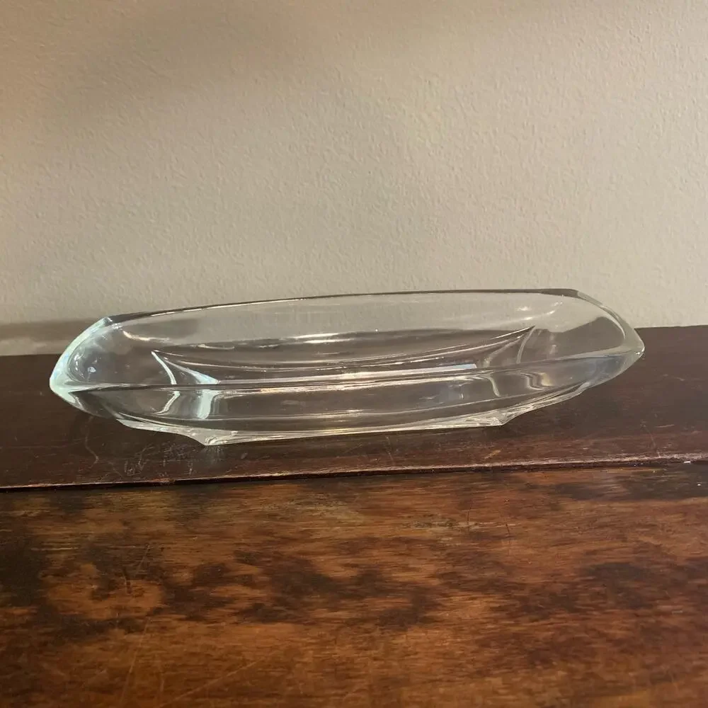 1960s Hazel Atlas Clear‎ Colony Glass Serving Relish Rectangular Dish
